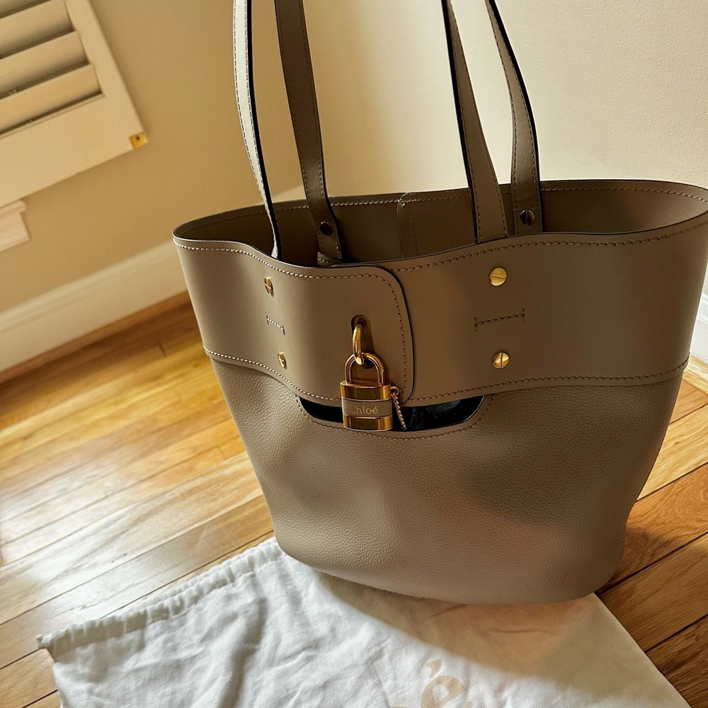 Chloe Abby Tote Bag in Grey Taupe